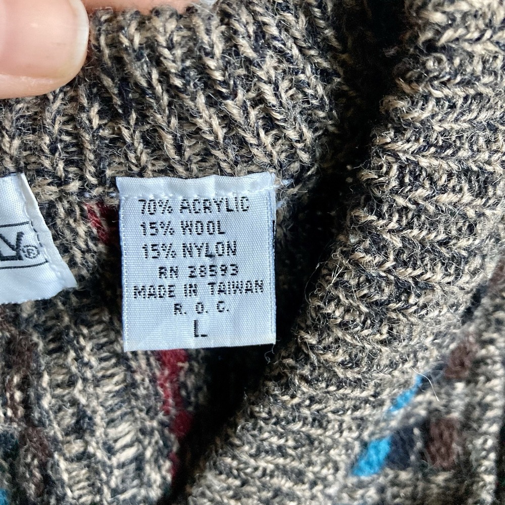 Vtg Members Only Sweater Vest Wool Blend Mens L Eclectic Grandpa Grandpacore EUC - Picture 6 of 10
